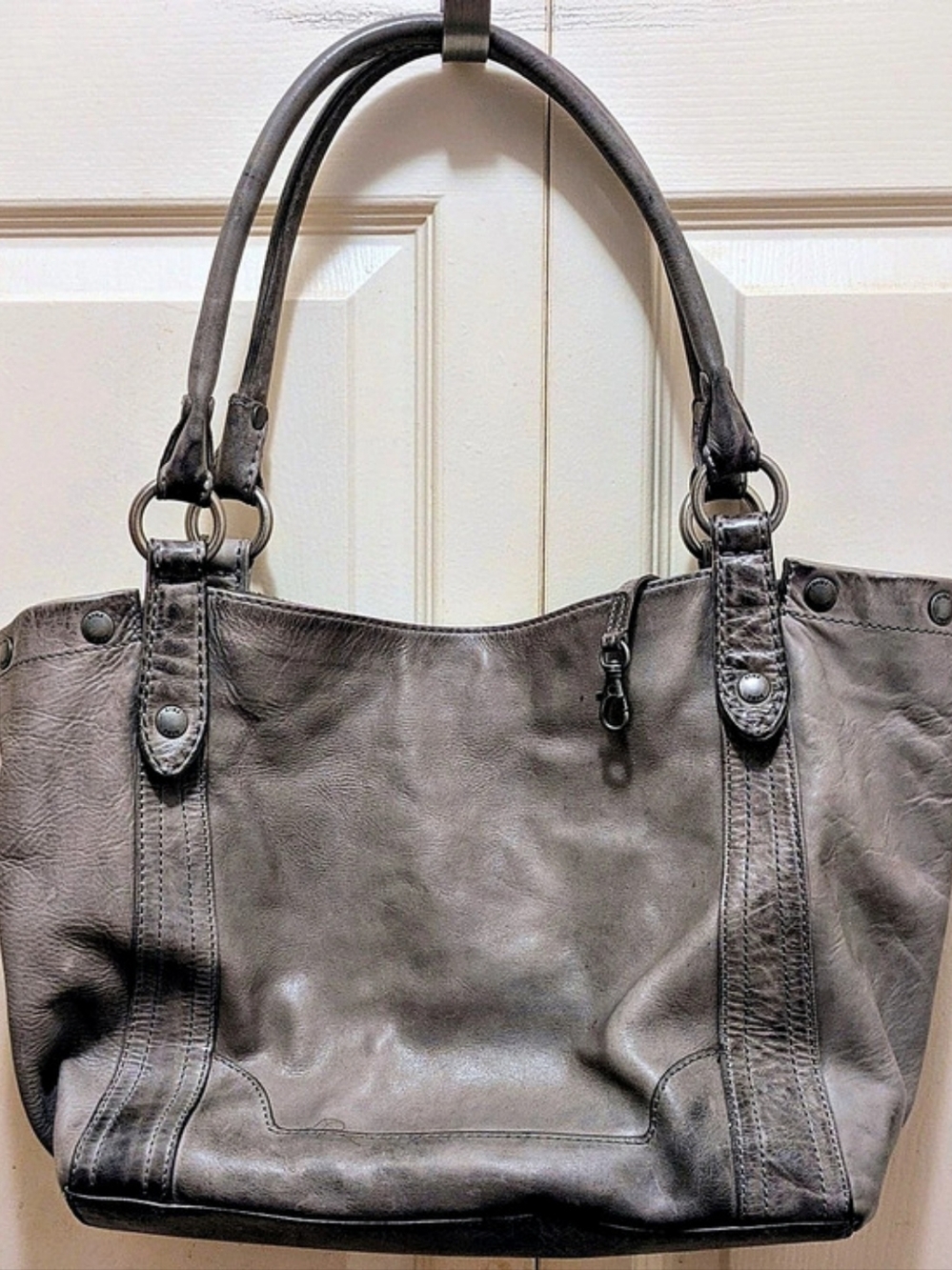 Frye Melissa Leather Gray Shoulder/Tote Bag